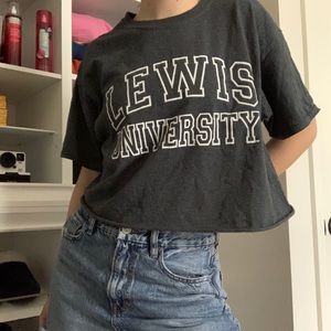 Cropped Lewis university tee